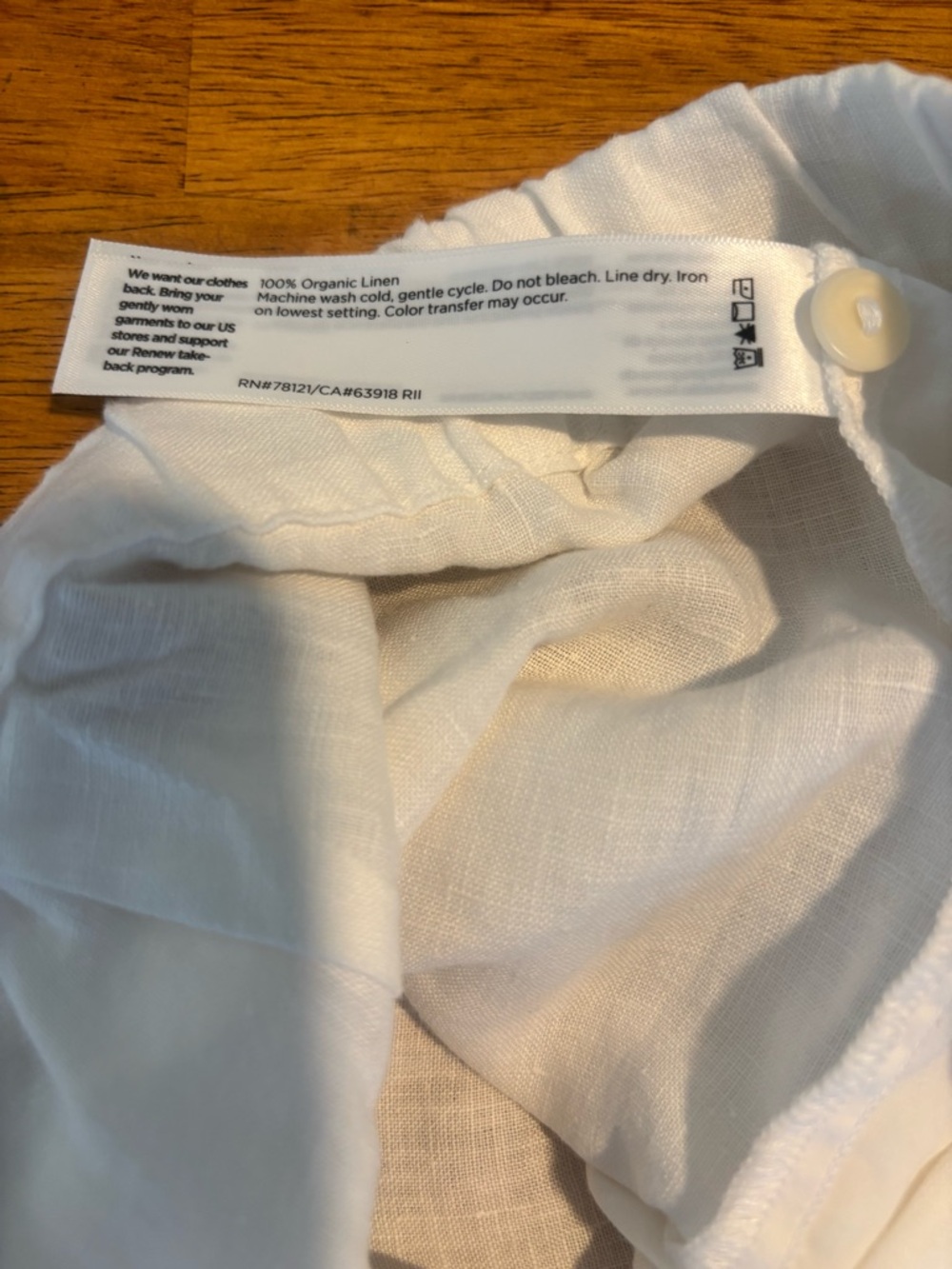 NEW Eileen Fisher Wide-Leg Linen Blend Pants in White - Picture 7 of 8